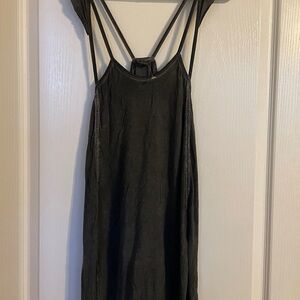 NWOT POL Black Tunic Top‎ Small SMT 133 Adjustable Strap Flowy Boho Mineral Wash